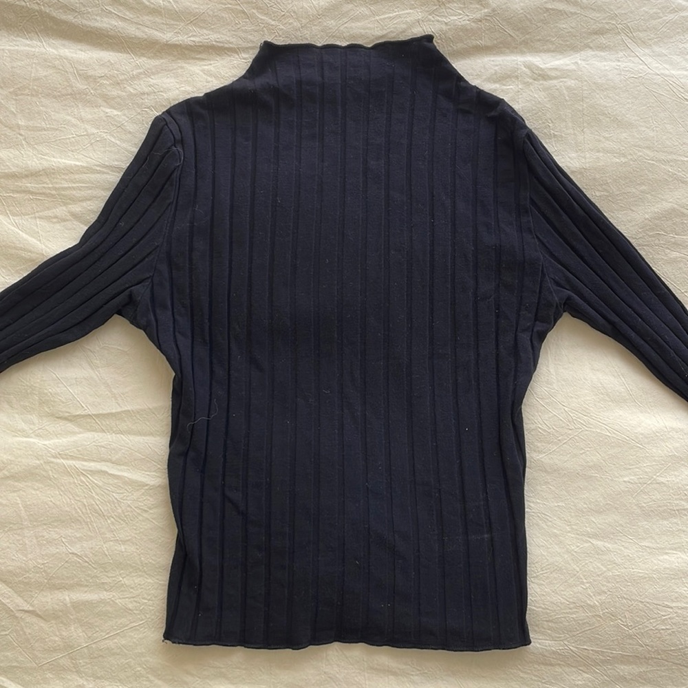 Black cotton ribbed mockneck Size Small